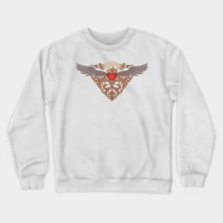 heart with angel wings. Vintage vector engraving style illustration Crewneck Sweatshirt